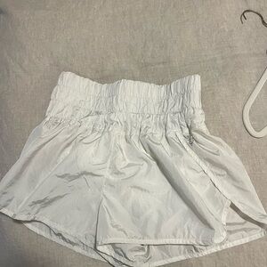 Free people movement medium high waisted shorts white